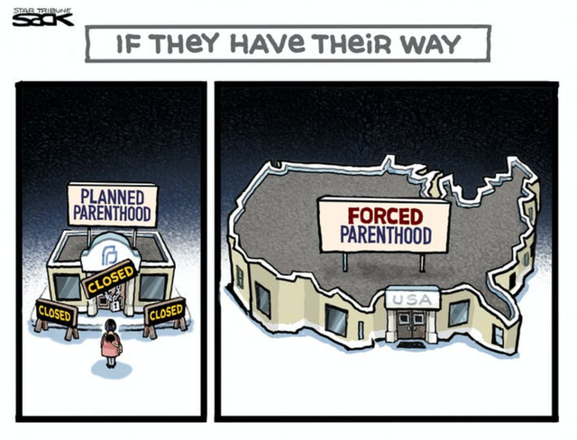 A comic featuring a closed Planned Parenthood.